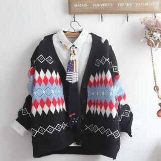 Argyle Cardigan / Shirt / Set