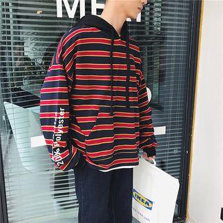 Letter Stripe Long-sleeve Hoodie