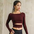 Long-sleeve Cutout Sports Cropped Top