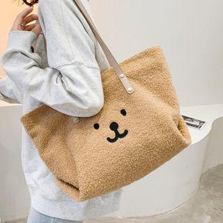 Embroidered Fleece Tote Bag