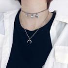 Moon & Square Layered Necklace