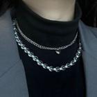 Layered Necklace 1547a - Silver - One Size
