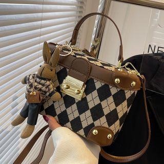 Print Faux Leather Bucket Crossbody Bag