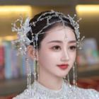 Set Of 3: Bead Wedding Headpiece White - One Size