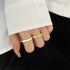 Layered Alloy Open Ring / Textured Alloy Ring