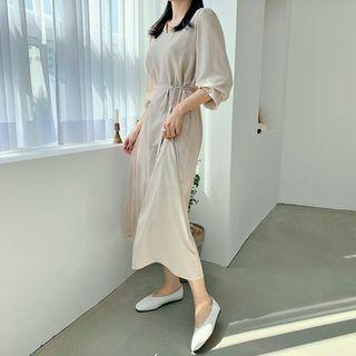 [lovb] V-neck Maxi Dress & Sash