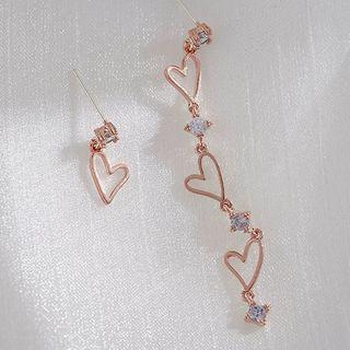 Rhinestone Asymmetrical Drop Earring