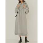 Midi Hoodie Dress Light Gray - One Size