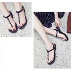Faux Pearl T-bar Sandals