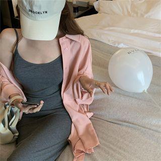 Long-sleeve Plain Shirt / Sleeveless Plain Slim Fit Dress