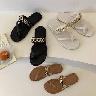 Chain Toe Loop Sandals