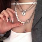 Heart Lock Pendant Layered Necklace