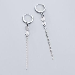 925 Sterling Silver Fringed Earring 1 Pair - S925 Silver Earring - Silver - One Size