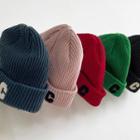 C Embroidered Ribbed Knit Beanie