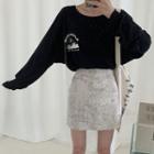 Printed Long-sleeve T-shirt / Printed A-line Skirt
