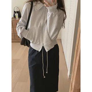 Collared Zipped Sweat Jacket