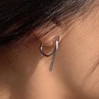Geometric Alloy Earring 1 Pc - Silver - One Size