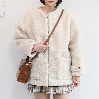 Patch-pocket Sherpa-fleece Zip Jacket