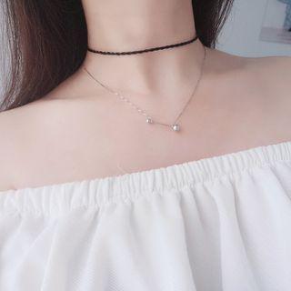 Bead & Bar Pendant Sterling Silver Necklace 1 Pc - Silver - One Size