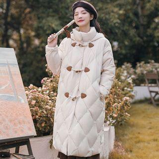 Hooded Quilted Toggle Jacket / Coat