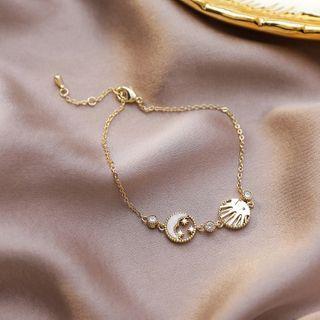 Alloy Sun & Moon Bracelet 1 Pc - As Shown In Figure - One Size