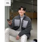 Stand-collar Contrast-panel Dumble Jacket