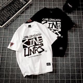Couple Matching Short-sleeve Letter Print T-shirt