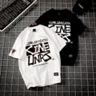 Couple Matching Short-sleeve Letter Print T-shirt