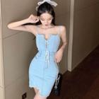 Spaghetti Strap Denim Bodycon Dress