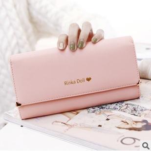 Metal Heart Tip Long Wallet