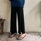 Knit Wide Leg Pants Black - One Size