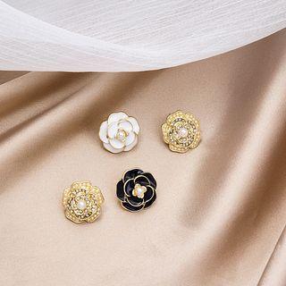 Flower Glaze Faux Pearl Earring