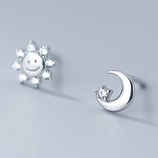Sun & Moon Rhinestone Earring