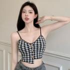 Houndstooth Camisole Top Houndstooth - Black & White - One Size