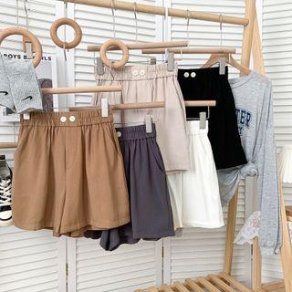 Elastic High-waist Wide-leg Dress Shorts In 5 Colors