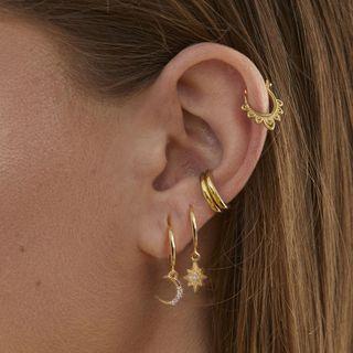 Asymmetrical 925 Sterling Silver Rhinestone Drop Earring