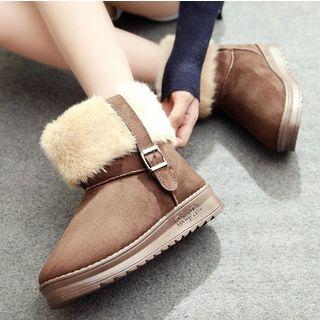 Furry Panel Short Snow Boots