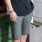 Pocket-side Cuff-hem Dress Shorts