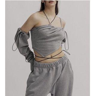 Set: Irregular Camisole Top + Arm Sleeves