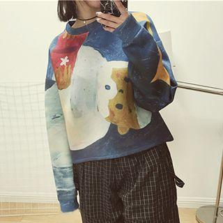 Print Neoprene Sweatshirt