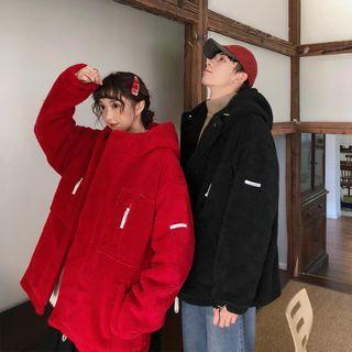 Couple Matching Hooded Faux Shearling Jacket