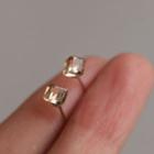 Faux Crystal Cube Earring 1 Pair - Transparent - One Size