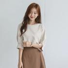 Puff-sleeve Monotone Top