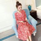 Print Bell-sleeve A-line Dress