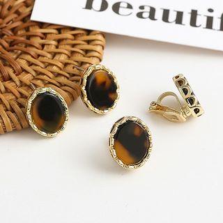 Retro Acetate Oval Earring