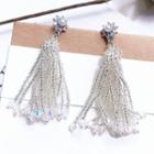 Alloy Faux Pearl Faux Crystal Fringed Earring S925 Sterling Silver - As Shown In Figure - One Size