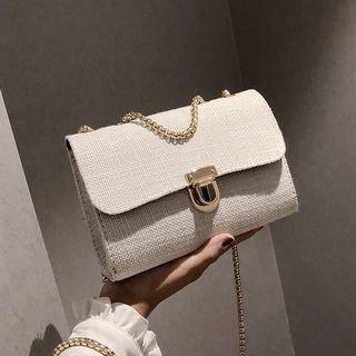 Push Lock Ball-chain Strap Crossbody Bag