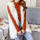 Faux-fur Open Front Vest