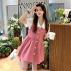 Short-sleeve Blouse / Button Overall Dress