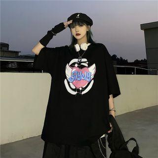 Oversize Printed Cotton Top